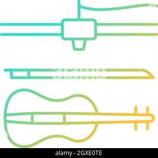 3d printed musical instruments gradient linear vector icon Stock Vector