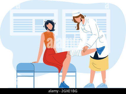 Doctor Giving Physiotherapy To Patient Vector Illustration Stock Vector