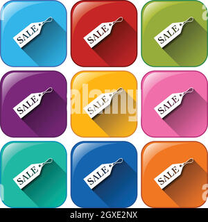 Buttons with sale tags Stock Vector
