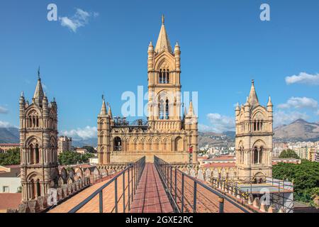 Palermo cathedral seen from the roof. Sicily. Stock Photo