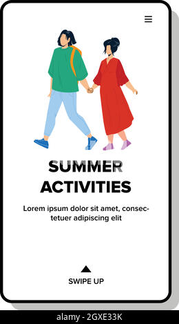 Summer Activities Have Man And Woman Couple Vector Stock Vector