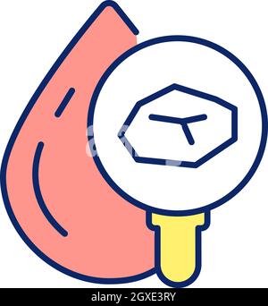 Laboratory blood testing RGB color icon Stock Vector