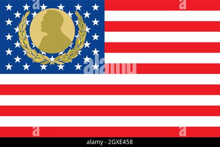 US flag with Nobel prize symbol, vector illustration Stock Vector