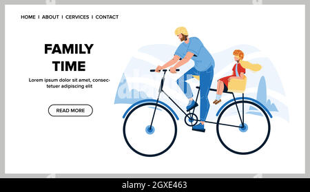 Family Time Father With Daughter Together Vector Stock Vector