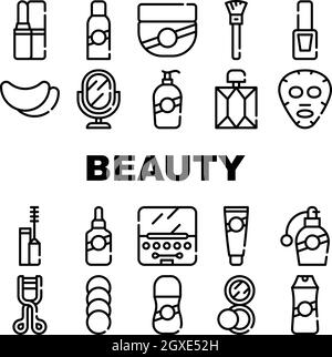 Beauty Salon Accessory Collection Icons Set Vector Stock Vector