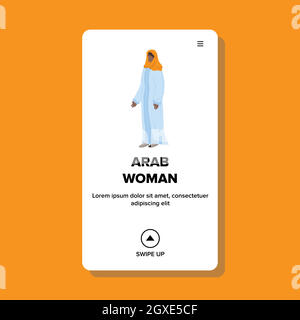 Arab Woman Wearing Hijab Cultural Clothes Vector Stock Vector