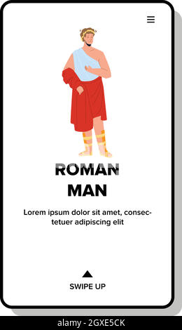 Roman Man In Tradition Rome Empire Clothes Vector Stock Vector