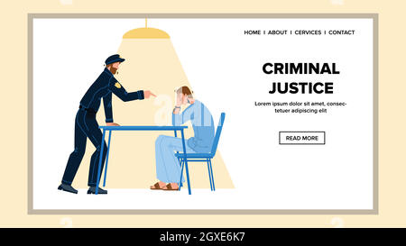 Criminal Justice In Police Office Room Vector Stock Vector