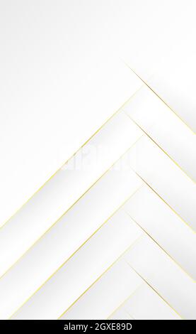 Abstract gray - white background with golden lines - Vector illustration Stock Photo