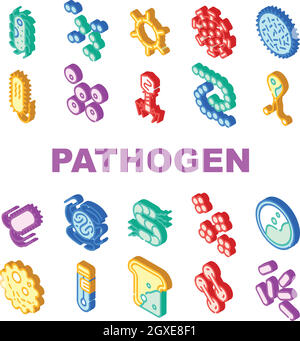 Pathogen Virus Disease Collection Icons Set Vector Stock Vector