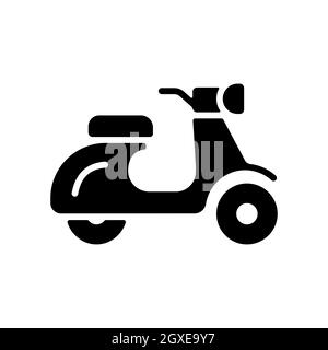 Scooter moped flat vector glyph icon. Graph symbol for travel and tourism web site and apps design, logo, app, UI Stock Photo