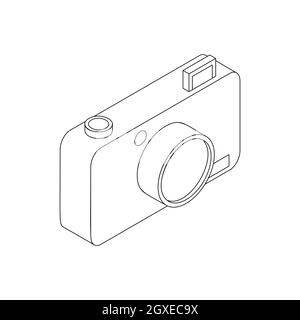 Photo camera icon in isometric 3d style isolated on white background Stock Photo