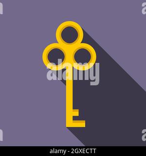 Cold key icon in flat style on a violet background Stock Photo