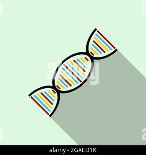 DNA strand icon in flat style on a light blue background Stock Photo