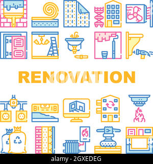 Home Renovation Repair Collection Icons Set Vector Stock Vector