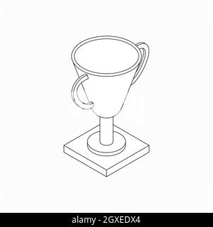 Trophy cup icon in isometric 3d style on a white background Stock Photo
