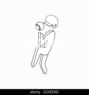Baseball player icon in isometric 3d style on a white background Stock Photo