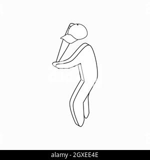 Baseball player icon in isometric 3d style on a white background Stock Photo