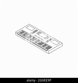 Synthesizer icon in isometric 3d style isolated on white background Stock Photo
