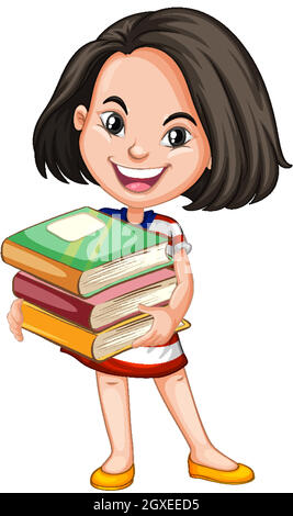 Cute young girl cartoon character Stock Vector