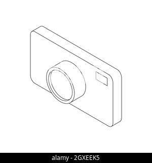 Photo camera icon in isometric 3d style on a white background Stock Photo