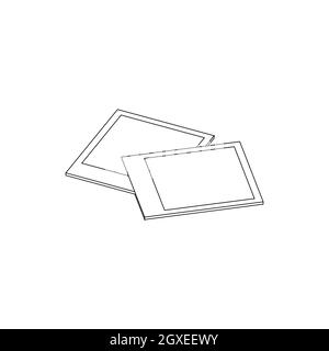Photos icon in isometric 3d style on a white background Stock Photo - Alamy