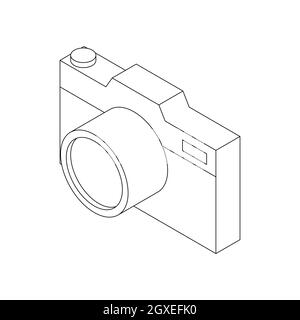 Photo camera icon in isometric 3d style on a white background Stock Photo