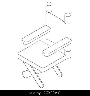 Cinema director chair icon in isometric 3d style on a white background Stock Photo