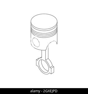 Piston and connecting rod assembly icon in isometric 3d style isolated on white background Stock Photo