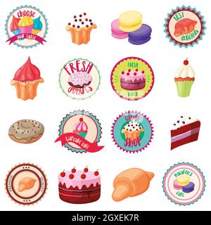 Confectionery icons set in cartoon style isolated on white background Stock Photo