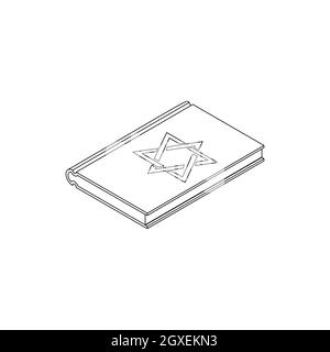 Talmud pentateuch in isometric 3d style isolated on white background Stock Photo