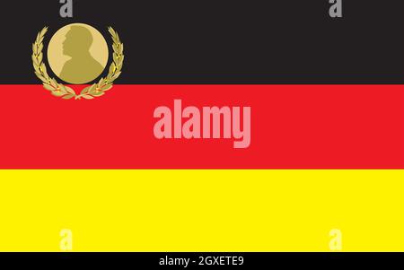 German flag with Nobel prize symbol, Germany, vector illustration Stock Vector