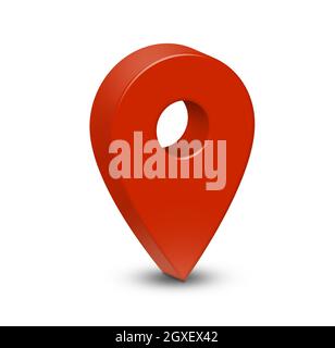 Red pointer on white background Stock Photo