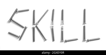 Nuts and bolts on white background Stock Photo