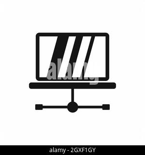 Laptop icon in simple style isolated on white background Stock Photo