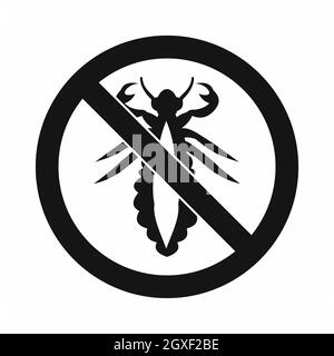 No louse sign icon in simple style isolated on white background Stock Photo