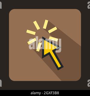 Arrow pointer icon in flat style with long shadow. Computer and internet symbol Stock Photo