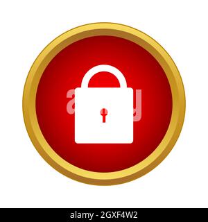 Lock icon in simple style isolated on white background Stock Photo
