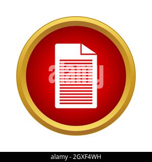 Document Icon in simple style isolated on white background Stock Photo