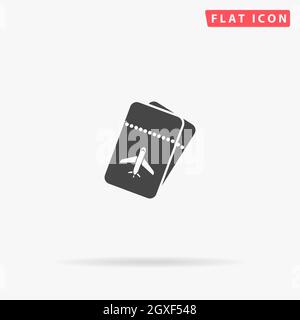 Air Tickets flat vector icon. Hand drawn style design illustrations. Stock Vector