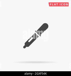 Pipette flat vector icon. Hand drawn style design illustrations. Stock Vector