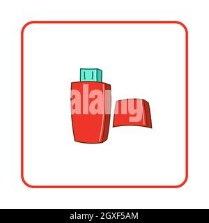 USB flash drive icon in simple style on white background. Device symbol Stock Photo