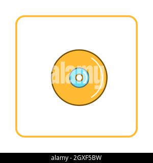 Disk icon in simple style on white background. Device symbol Stock Photo