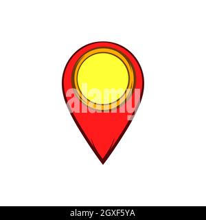 Map and location pointer with cartoon style, 3d rendering. Digital ...