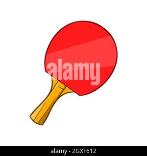 Table tennis racket icon in cartoon style isolated on white background. Sport symbol Stock Photo