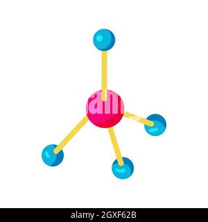 Molecule icon in cartoon style on a white background Stock Photo