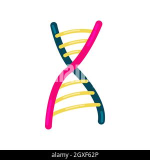DNA strand icon in cartoon style on a white background Stock Photo