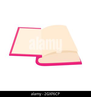 Opened book icon in cartoon style on a white background Stock Photo