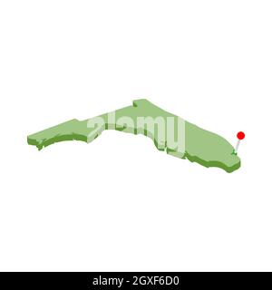 Map of Miami icon in isometric 3d style isolated on white background ...