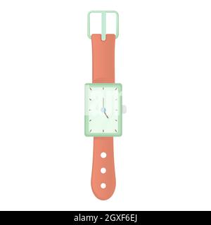 Wrist watch icon in cartoon style on a white background Stock Photo